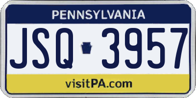PA license plate JSQ3957