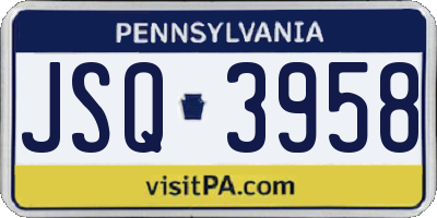 PA license plate JSQ3958
