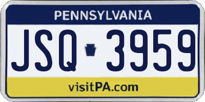 PA license plate JSQ3959