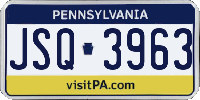 PA license plate JSQ3963