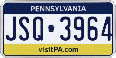 PA license plate JSQ3964