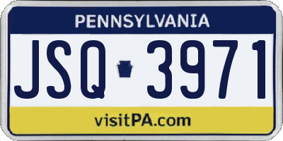 PA license plate JSQ3971