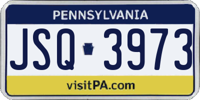 PA license plate JSQ3973