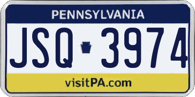 PA license plate JSQ3974