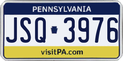 PA license plate JSQ3976