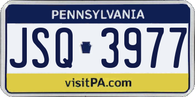 PA license plate JSQ3977