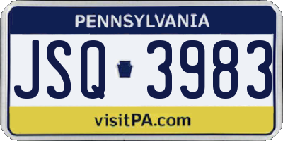 PA license plate JSQ3983