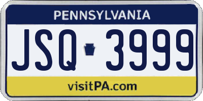 PA license plate JSQ3999
