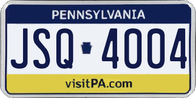 PA license plate JSQ4004