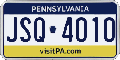 PA license plate JSQ4010