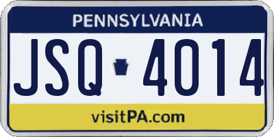 PA license plate JSQ4014