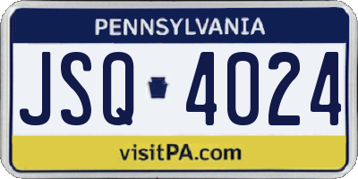 PA license plate JSQ4024