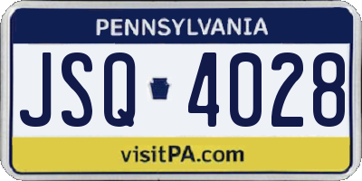 PA license plate JSQ4028