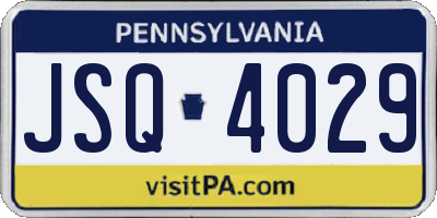 PA license plate JSQ4029