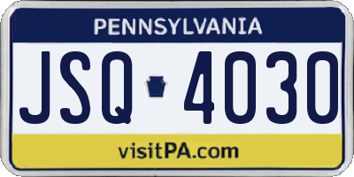 PA license plate JSQ4030