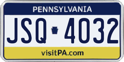 PA license plate JSQ4032