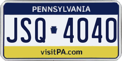 PA license plate JSQ4040