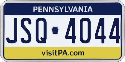PA license plate JSQ4044
