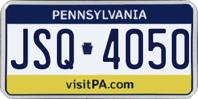 PA license plate JSQ4050