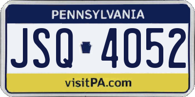 PA license plate JSQ4052