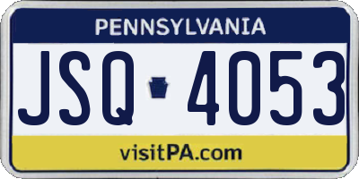PA license plate JSQ4053
