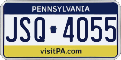 PA license plate JSQ4055