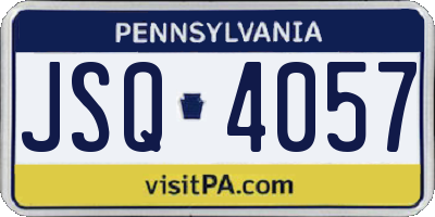 PA license plate JSQ4057