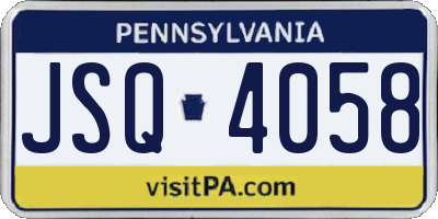 PA license plate JSQ4058