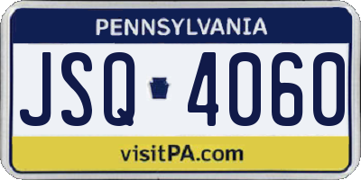 PA license plate JSQ4060