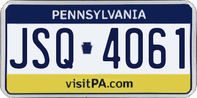 PA license plate JSQ4061