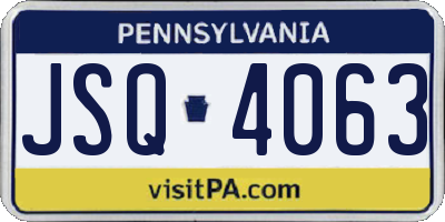 PA license plate JSQ4063