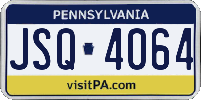 PA license plate JSQ4064