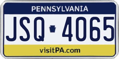 PA license plate JSQ4065