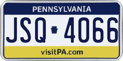 PA license plate JSQ4066