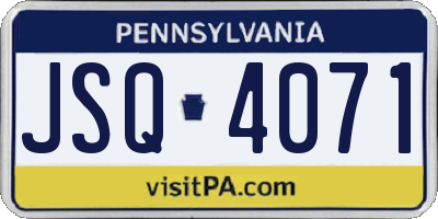 PA license plate JSQ4071