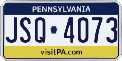 PA license plate JSQ4073