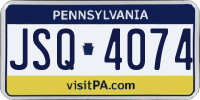 PA license plate JSQ4074