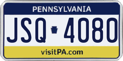 PA license plate JSQ4080