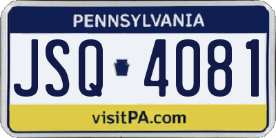 PA license plate JSQ4081