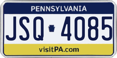PA license plate JSQ4085