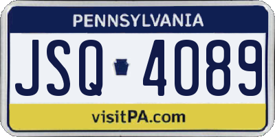 PA license plate JSQ4089