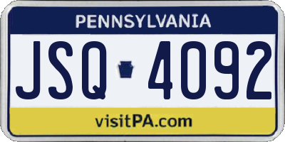 PA license plate JSQ4092