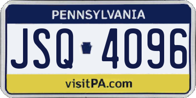 PA license plate JSQ4096