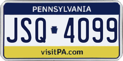 PA license plate JSQ4099