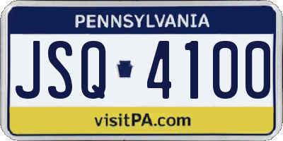 PA license plate JSQ4100