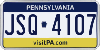 PA license plate JSQ4107