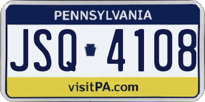 PA license plate JSQ4108