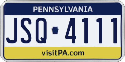 PA license plate JSQ4111
