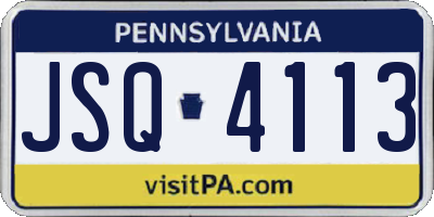 PA license plate JSQ4113