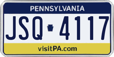 PA license plate JSQ4117